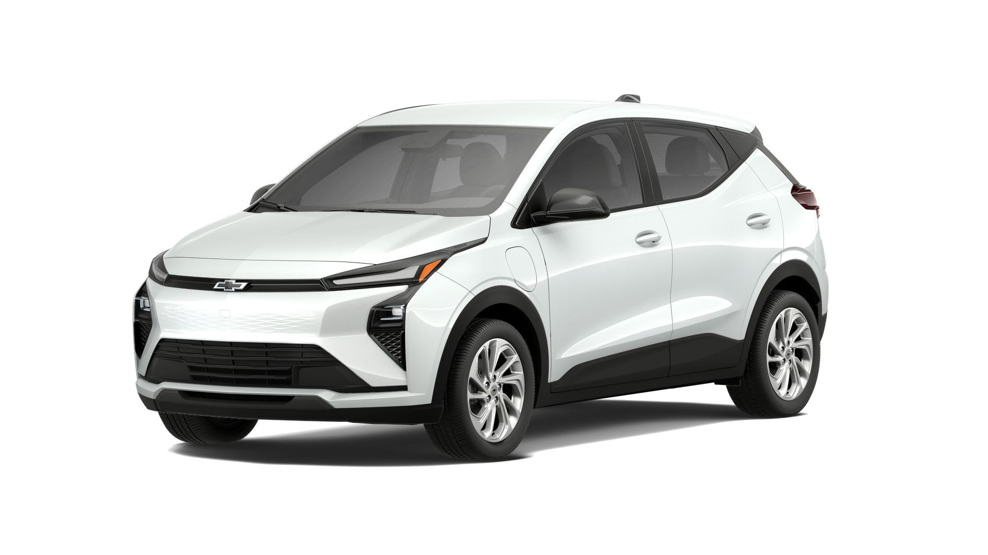 2027 Chevrolet Bolt LT in Summit White — front three-quarter view
