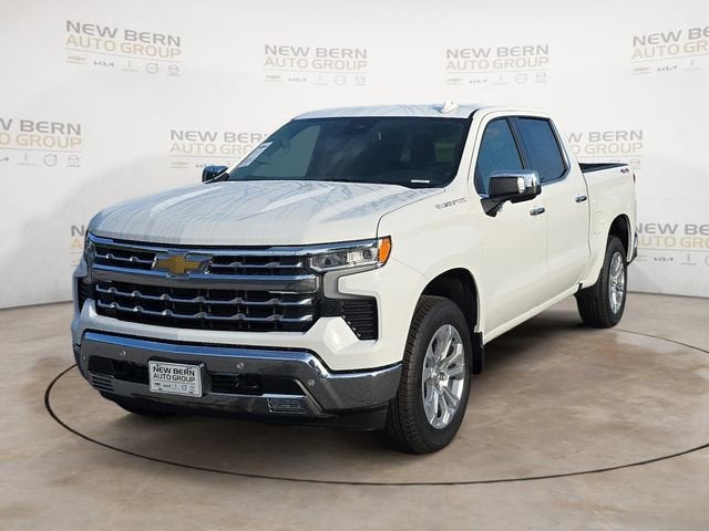 2026 Chevrolet Silverado 1500 LTZ in Summit White — front three-quarter view