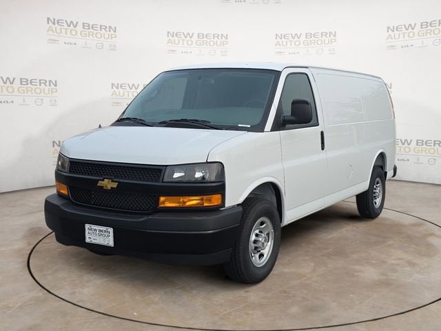 2026 Chevrolet Express Cargo WT in Summit White — front three-quarter view