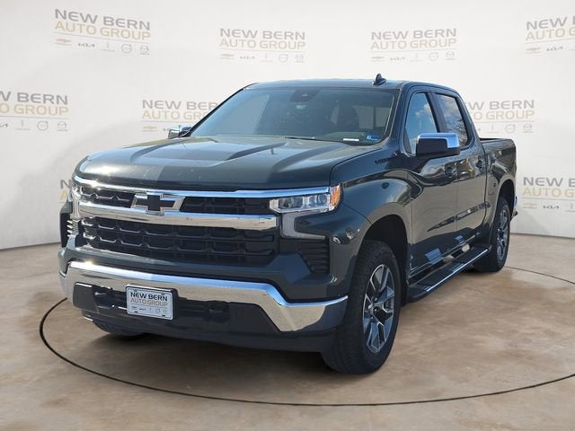 2026 Chevrolet Silverado 1500 LT in Cypress Gray — front three-quarter view