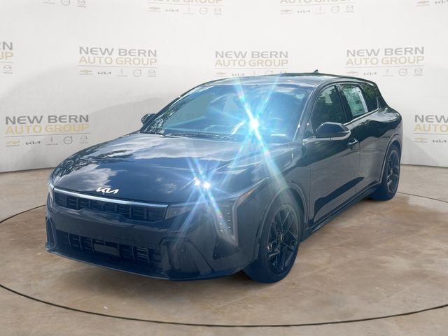 2026 Kia K4 GT-Line Turbo in Aurora Black Pearl — front three-quarter view
