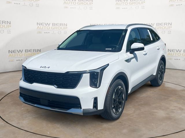 2026 Kia Sorento S in Glacial White Pearl — front three-quarter view