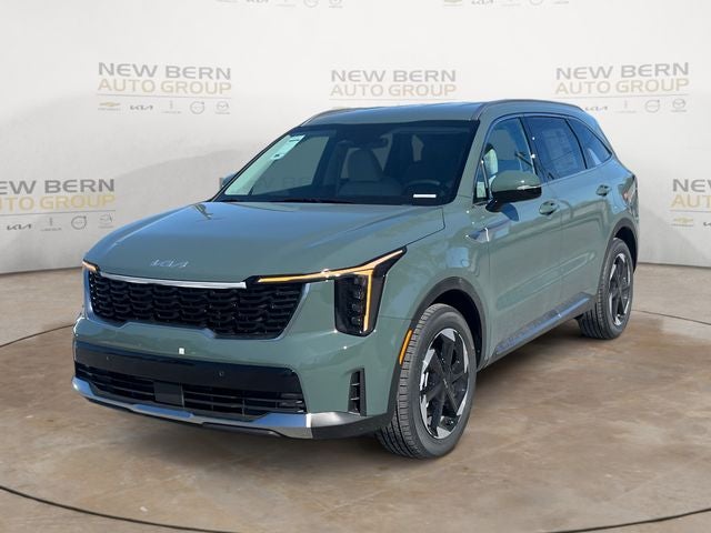 2026 Kia Sorento Hybrid EX in Cityscape Green — front three-quarter view