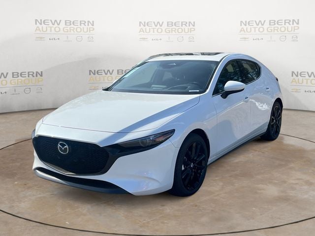 2026 Mazda Mazda3 Hatchback 2.5 S Premium in Snowflake White Pearl — front three-quarter view