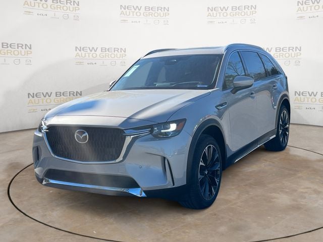 2026 Mazda Mazda CX-90 Plug-In Hybrid Premium Plus AWD in Platinum Quartz Metallic — front three-quarter view