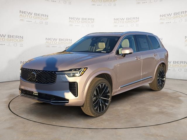 2026 Volvo XC90 B6 Plus 7-Seater in Aurora Blue — front three-quarter view