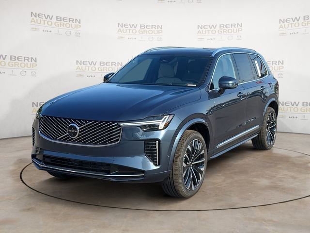 2026 Volvo XC90 B5 Ultra 6-Seater in Denim Blue Metallic — front three-quarter view